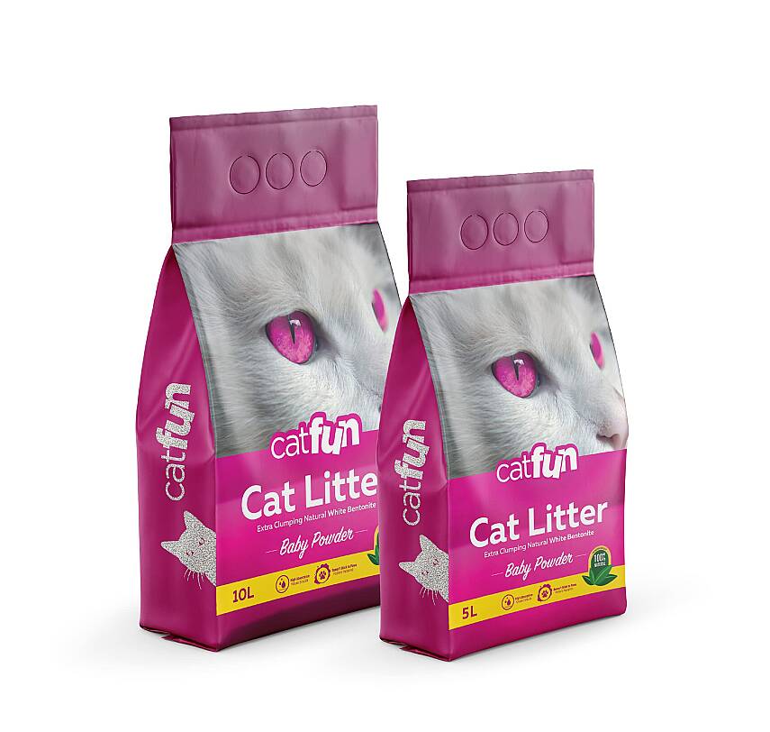 CATFUN BENTONİT BEBEK PUDRALI KOKULU KUMU 10LT - 1