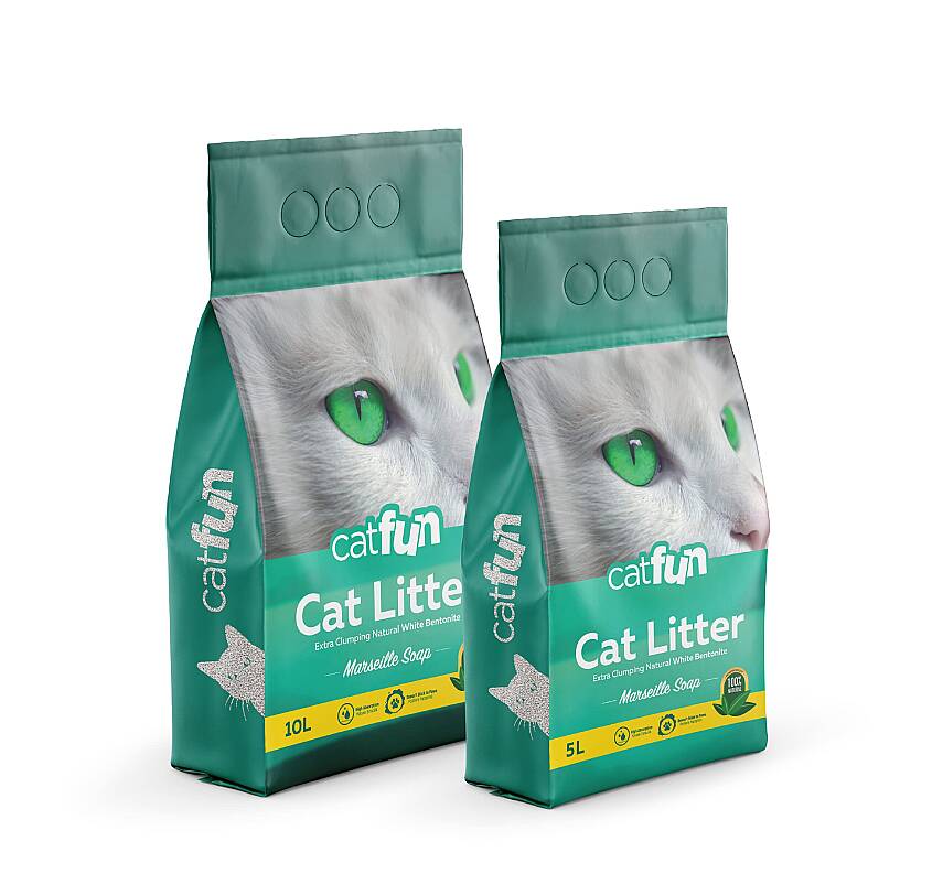 CATFUN BENTONİT MARSİLYA SABUN KOKULU KEDİ KUMU 10LT - 1
