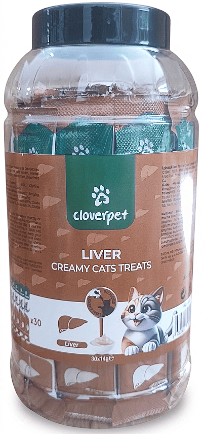 CLOVERPET KREMA CİĞER 30LUK KAVANOZ - 1