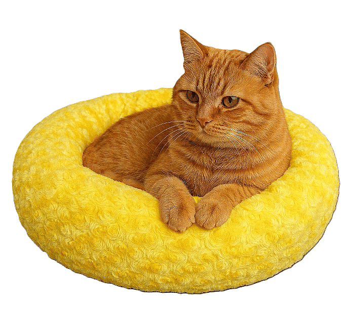 SİMİT YATAK PELUŞ SARI 55X55CM - 1